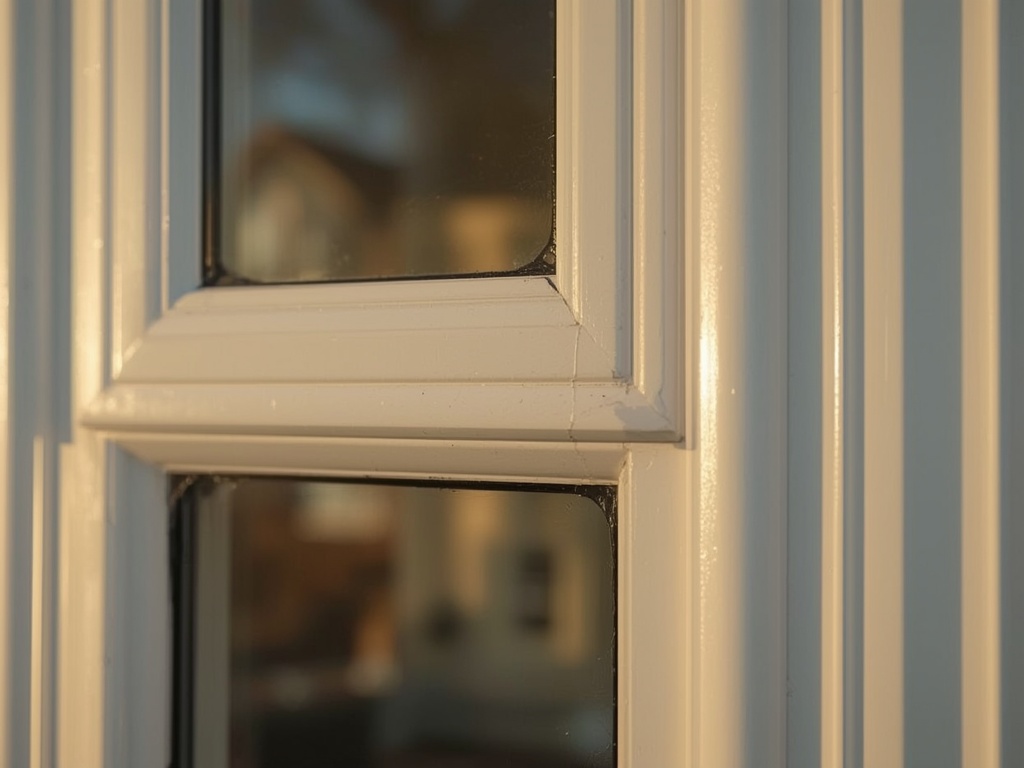 Close-up van wit kunststof erkerraam met driedubbel glas in IJsselstein