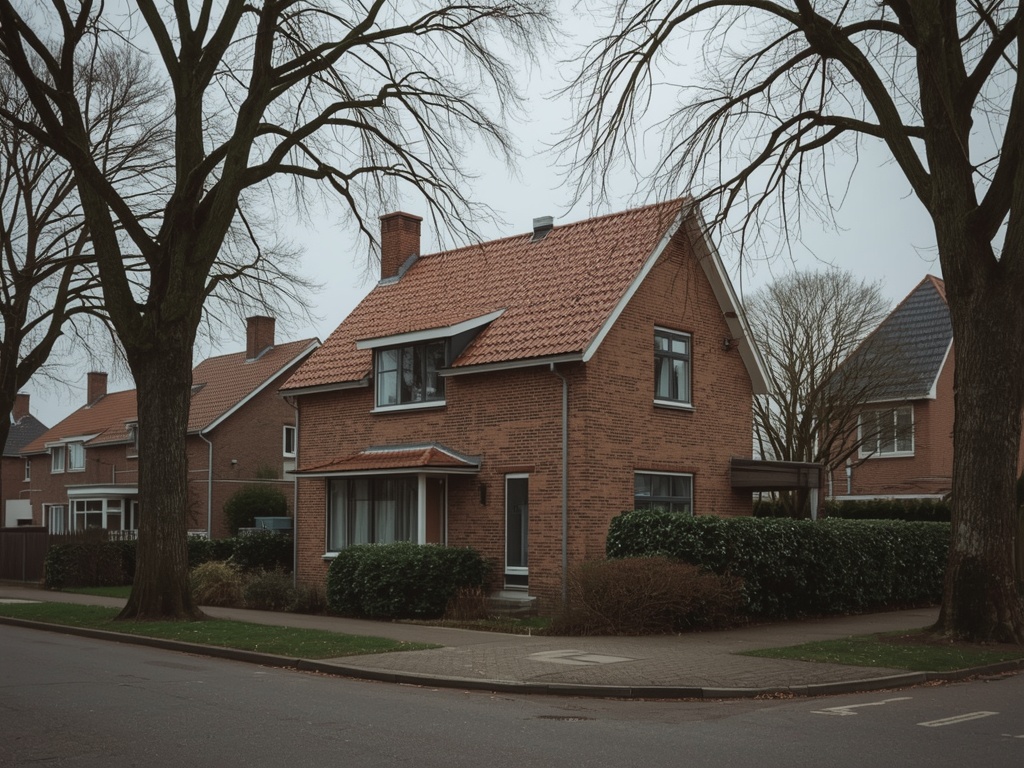 Karakteristieke jaren-70 woning in De Meern met antraciet kunststof kozijnen en een moderne voordeur