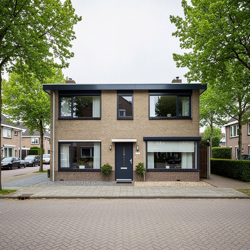 Jaren-70 woning in Nieuwegein met antraciet kunststof kozijnen en voordeur