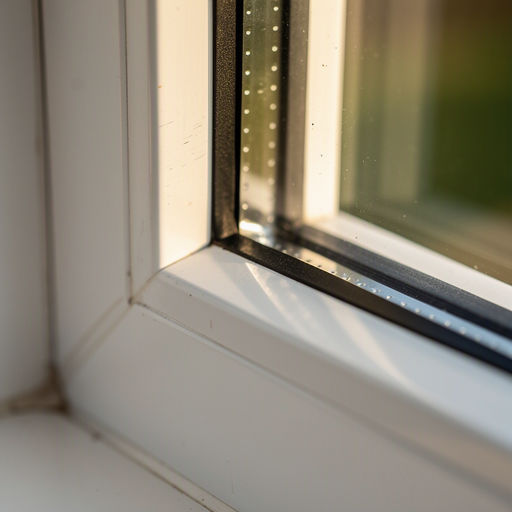 Close-up van wit kunststof erkerraam met driedubbel glas in Woerden