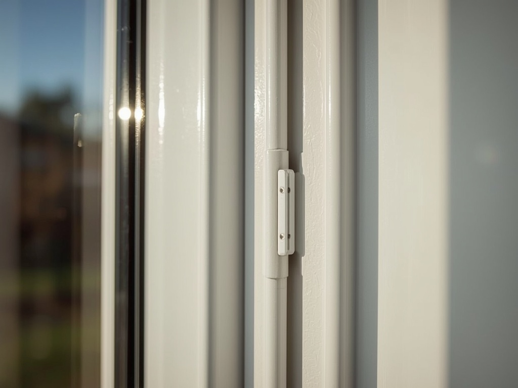 Close-up van wit kunststof erkerraam met driedubbel glas in Nieuwegein