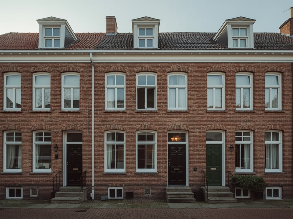 Rijtjeswoning in Woerden met nieuwe witte kunststof kozijnen aan gracht