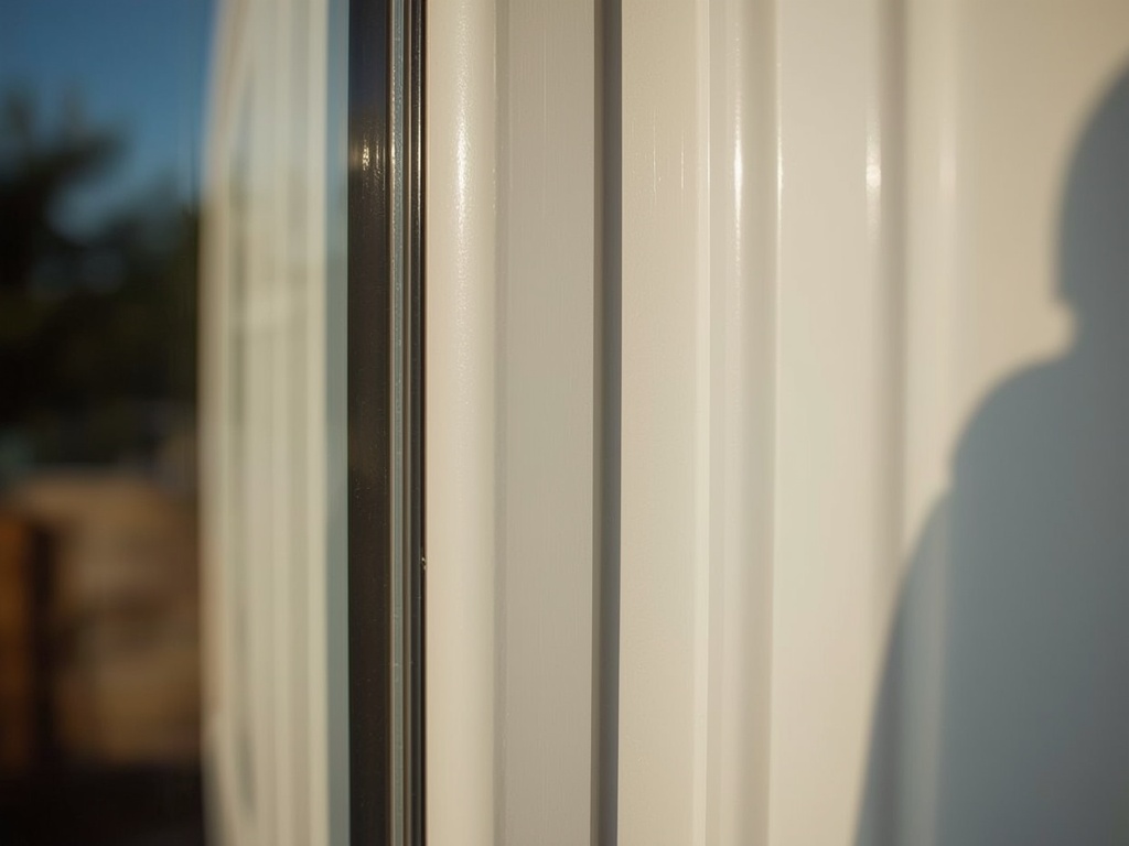 Close-up van wit kunststof erkerraam met driedubbel glas in Vianen