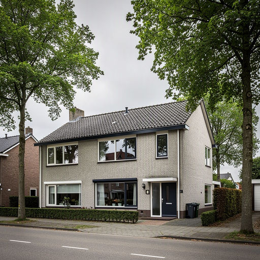 Jaren-70 woning in Schoonhoven met antraciet kunststof kozijnen en voordeur