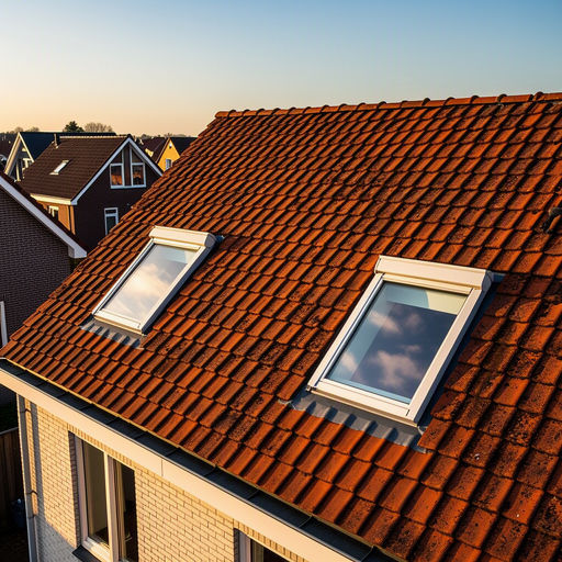 Kunststof dakraam in het schuine dak van een woning in IJsselstein